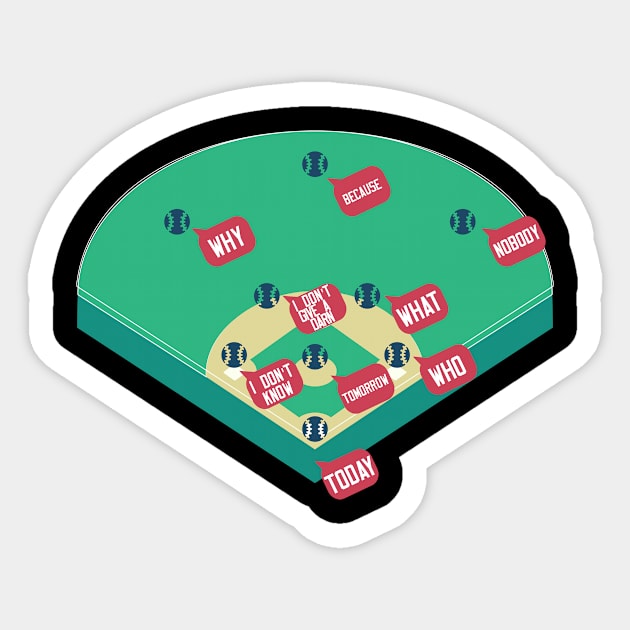 Who's on First? Baseball Diamond Fielding Card Sticker by Bluebird Moon